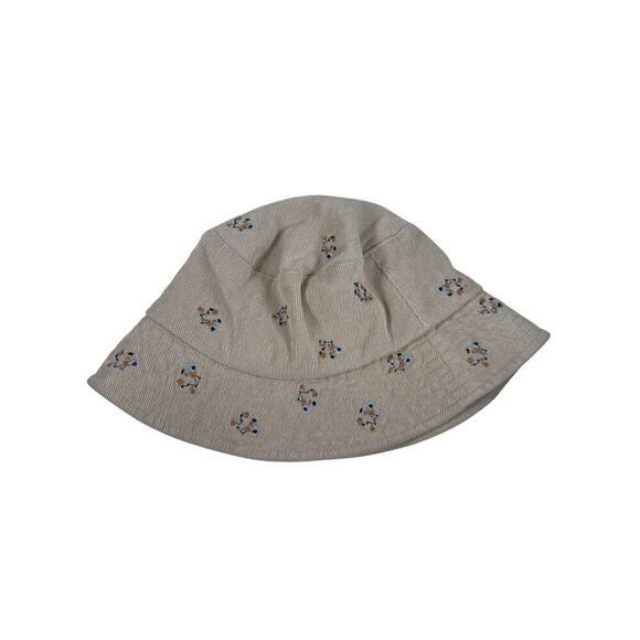 Tan Corduroy Floral Bucket Hat Girls One Size - Picture 2 of 6